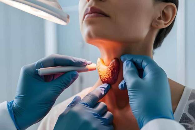 Clinical setting image of thyroid FNAC post procedure care and recovery guidance